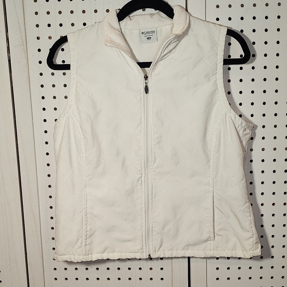 Columbia size PM White Vest Full Zip Lightweight